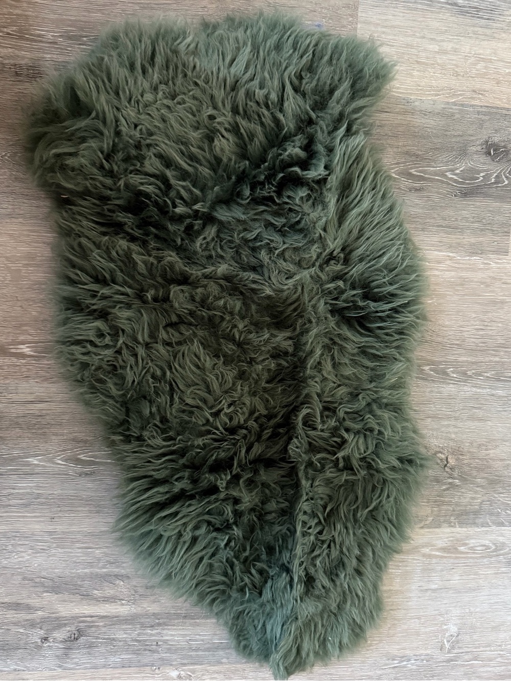 IKEA Olive Green Faux Sheepskin Accent Rug